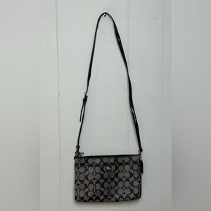 Coach Black and Gray Logo Crossbody/Shoulder Bag